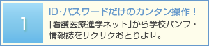 ID・パスワードだけのカンタン操作！ 「さんぽう進学ネット」から学校パンフ・情報誌をサクサクおとりよせ。